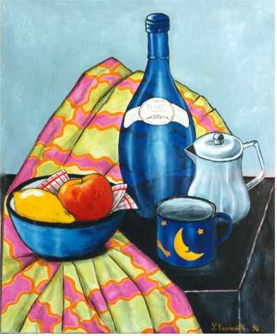 bouteille bleue